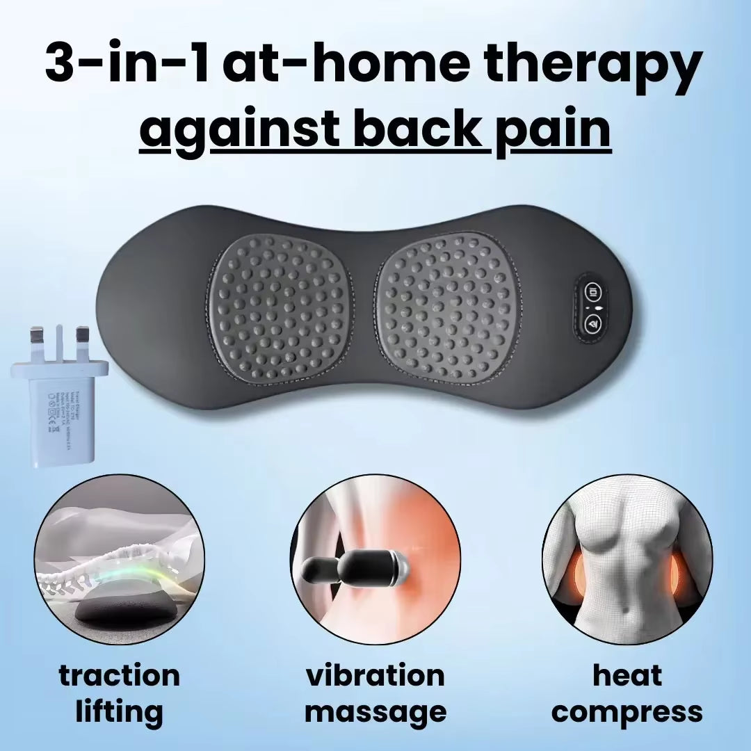 Multi-Functional 3-In-1 Back Massager with Relief Bed Sleeping Shiatsu Deep Tissue Portable Shoulder Lower Back Pain Relief