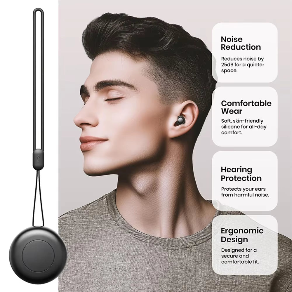 Silicone Ear Plugs for Sleeping 25Db Noise Cancelling Hearing Protection Reusable Earplugs for Sleep Focus Concerts Work Study